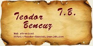 Teodor Bencuz vizit kartica